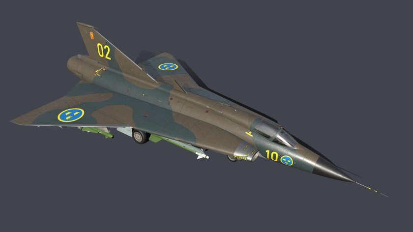 Saab 35 draken 3d model