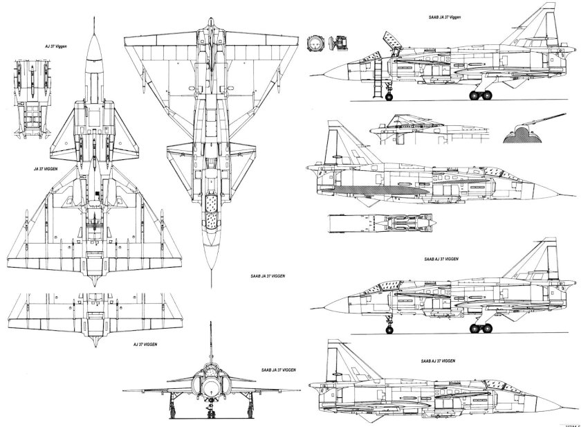 J-37 Viggen чертеж