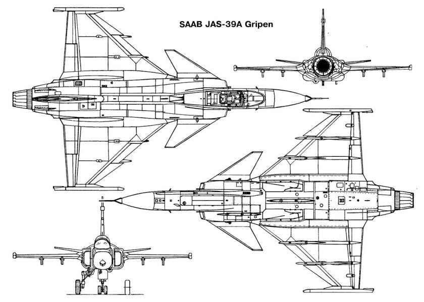 Jas 39 Gripen чертеж