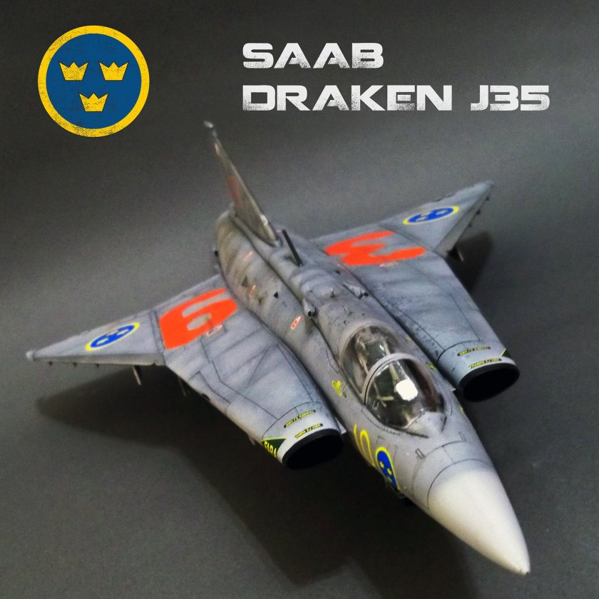 Draken j35 Draken Saab от Hasegawa 1/48