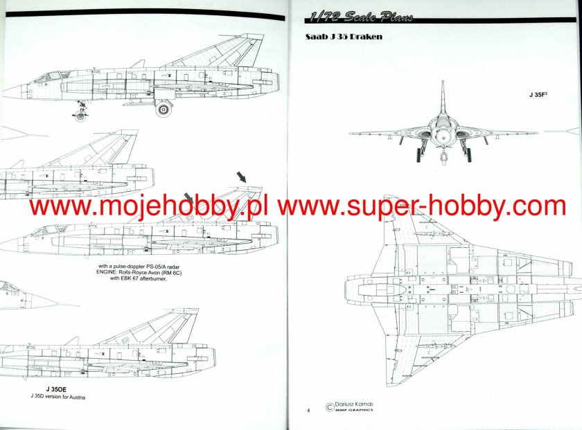 Saab 35 Draken чертеж