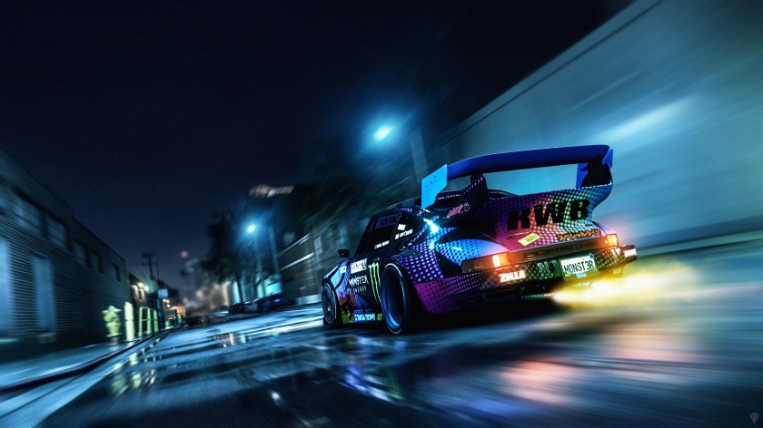 Порше 911 неон