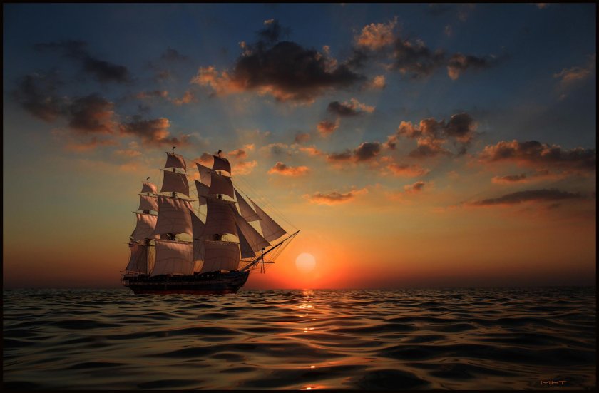 Акат парусный корабль