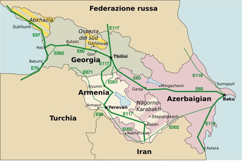 Схема железных дорог Грузии Армении Азербайджана