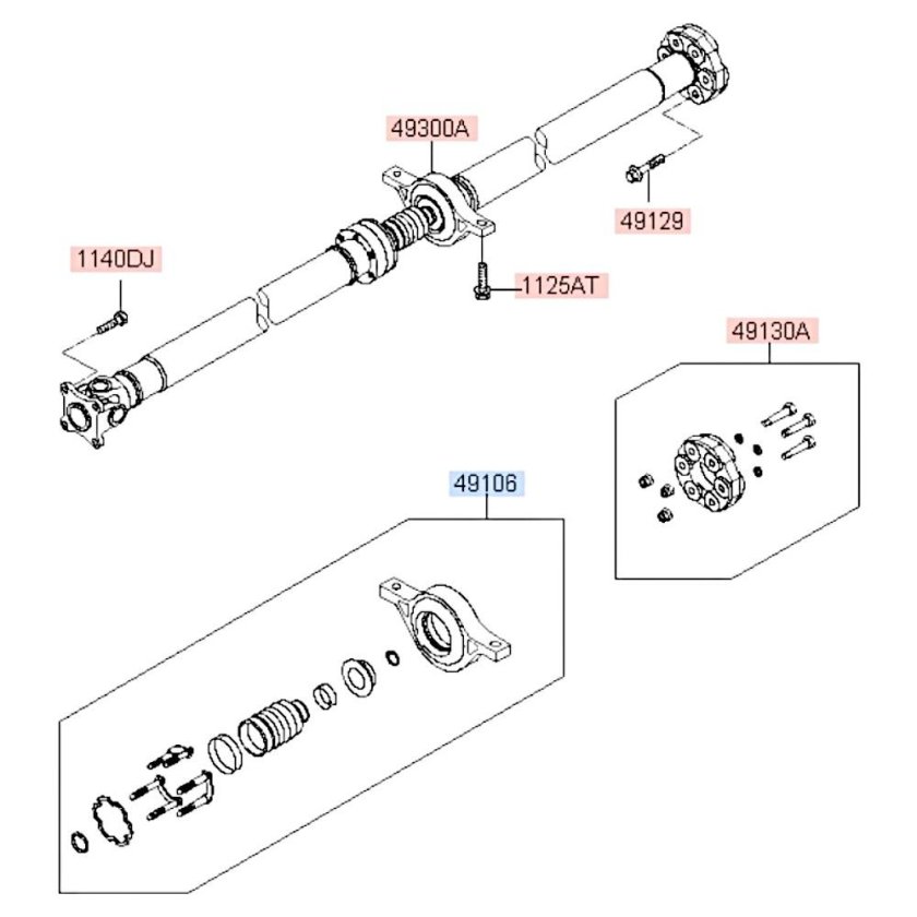 Карданный вал Киа Спортейдж 3