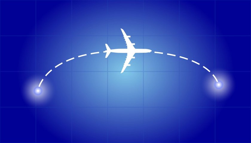 Анимация полет самолета