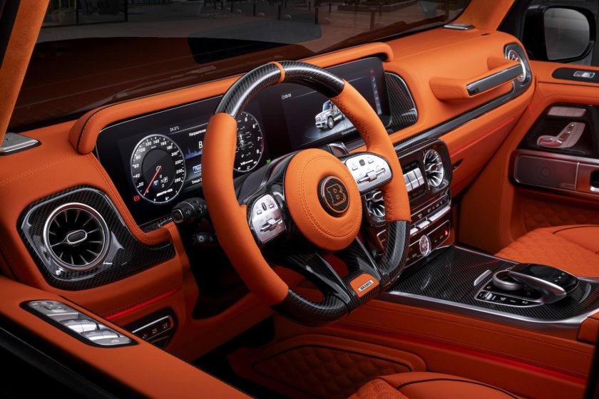 Mercedes benz g class brabus 800 оранжевый салон