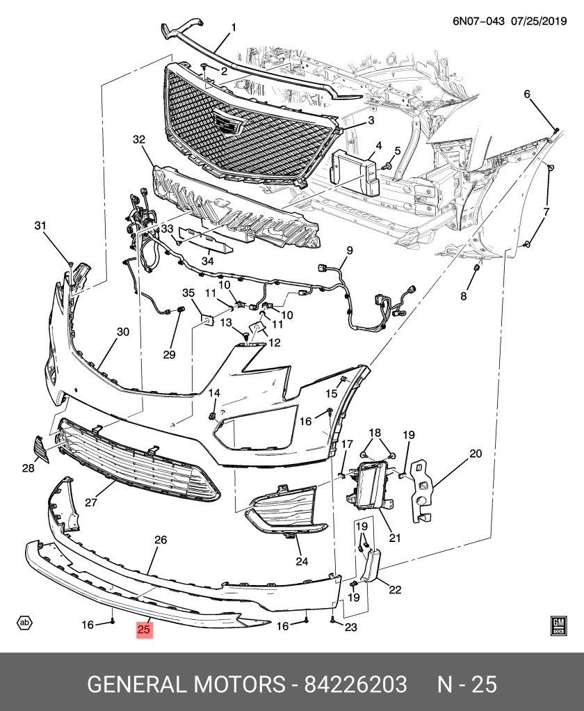 Cadillac xt6 Front Bumper Parts