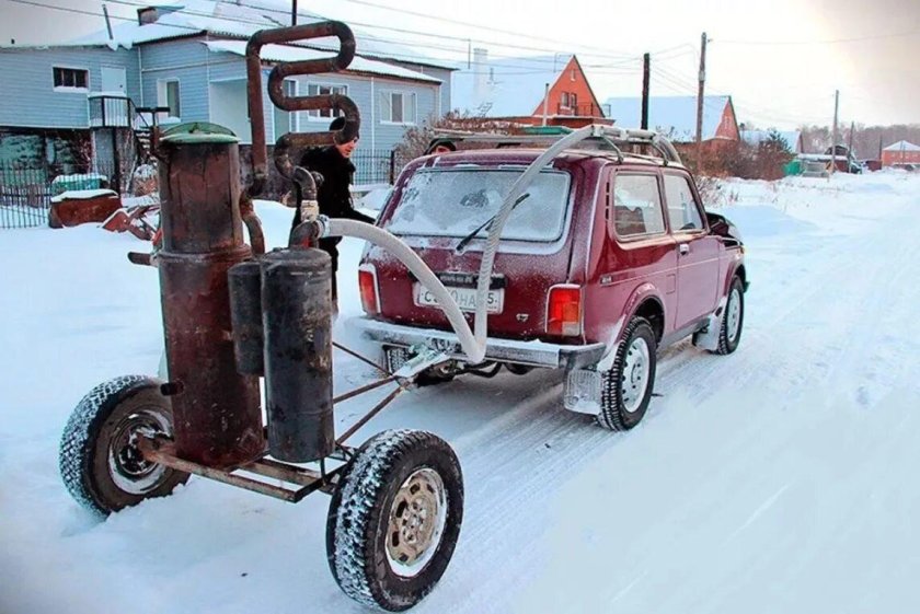 Газогенератор на дровах на УАЗ