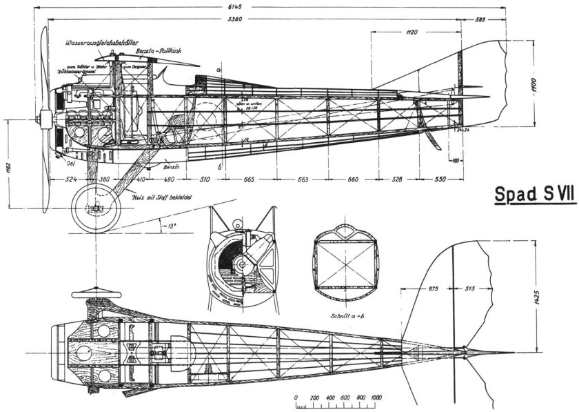 SPAD XIII чертеж