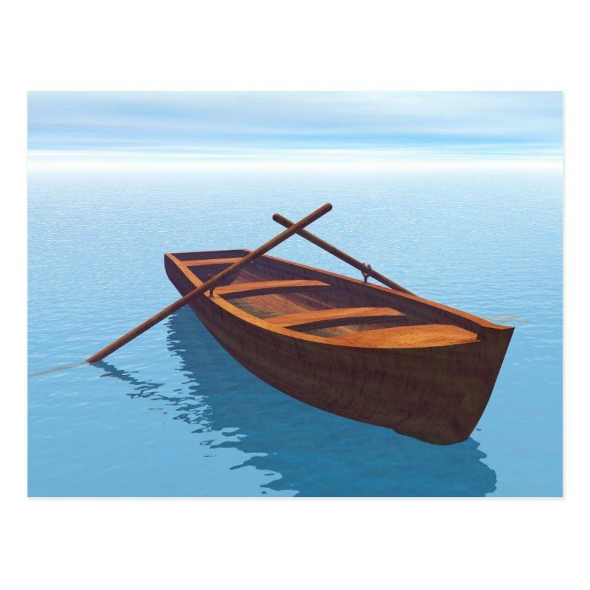 Лодка деревянная с веслами