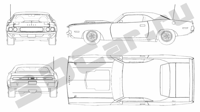 Dodge Challenger 1970 чертеж