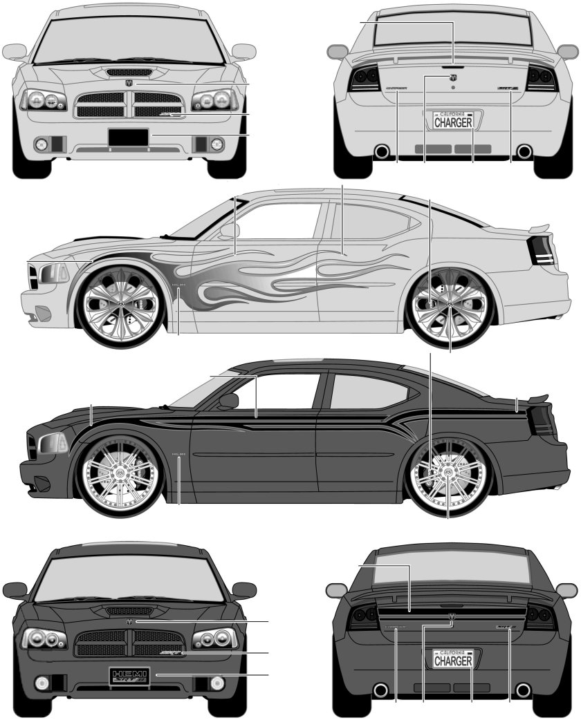 Dodge Charger Blueprint