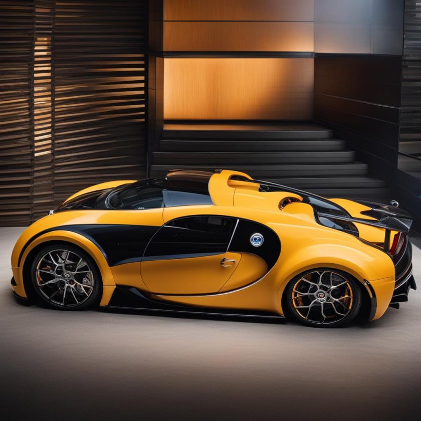 Бугатти чирон желтая