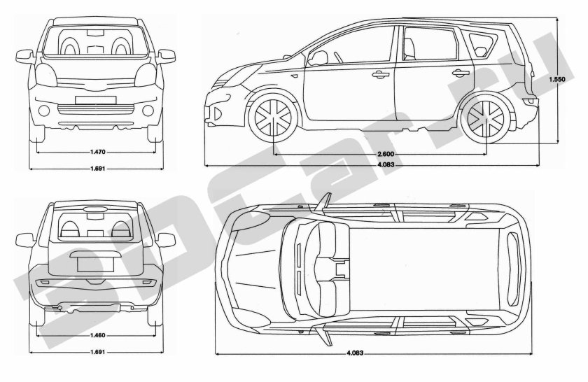 Габариты Ниссан ноут е11