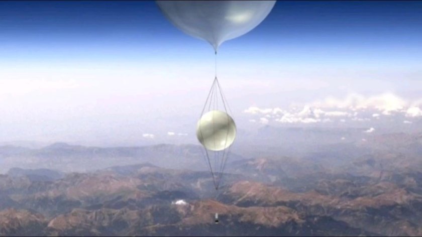 Стратостата в небе взгляд сверху