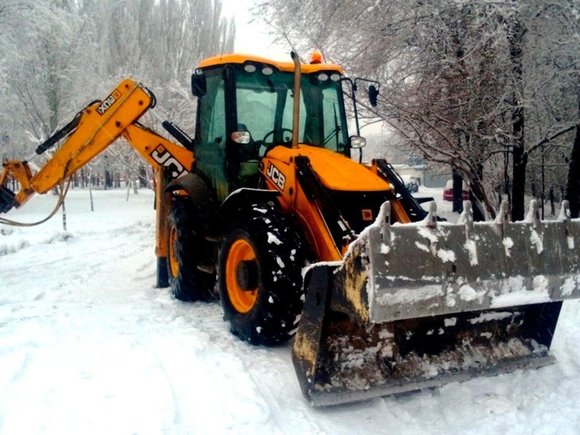 JCB 3cx уборка снега