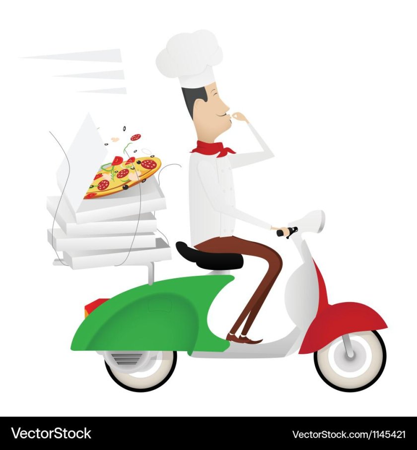 Доставщик еды на мопеде