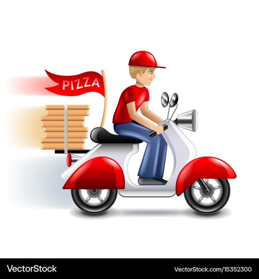 Доставщик еды на мопеде