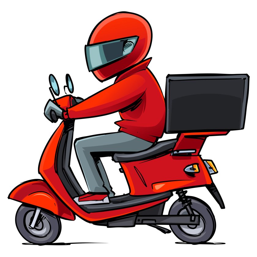 Доставщик на мопеде