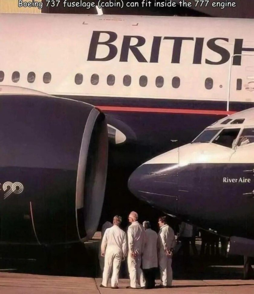 Двигатель 777 и фюзеляж 737