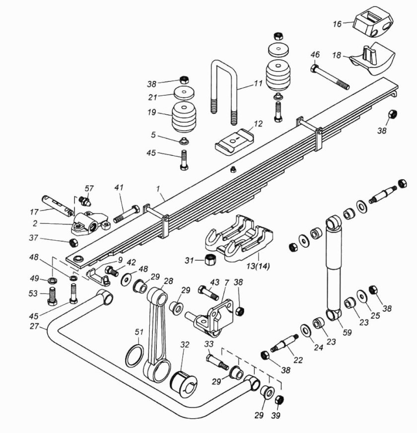 Кронштейн стабилизатора КАМАЗ 65115 задний