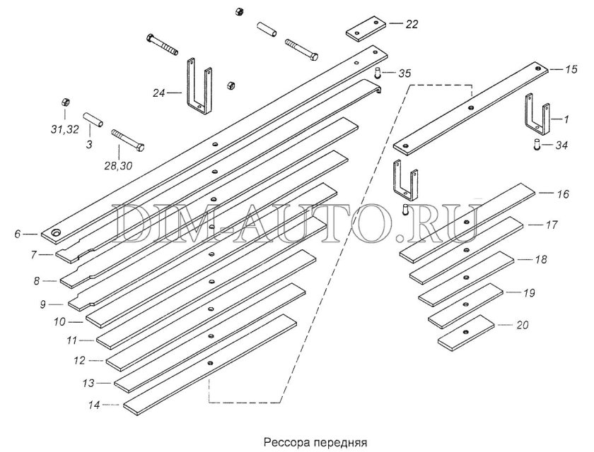 Рессора передняя КАМАЗ 43118 15 листов