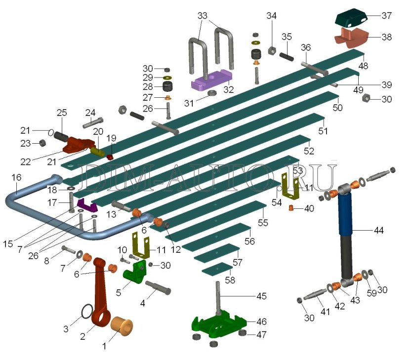 Передняя рессора КАМАЗ 6520 евро