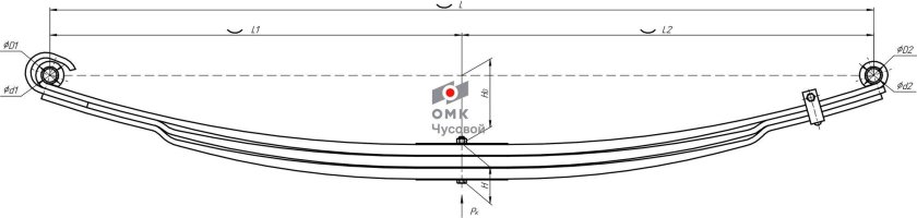 Рессора МАЗ 4 листовая передняя