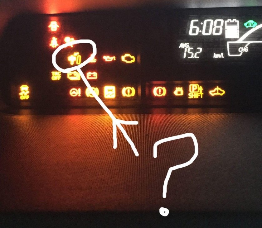 Значки на панели Приус 30