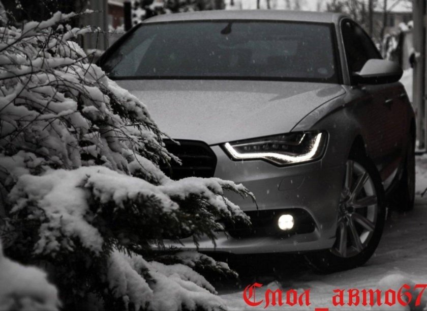Audi a7 чёрный зима