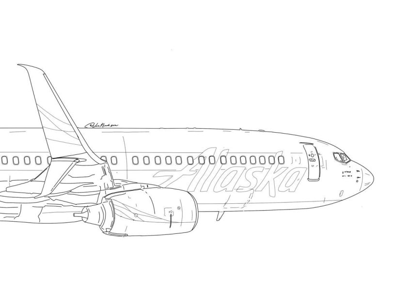 Раскраска самолет боинг 737 800