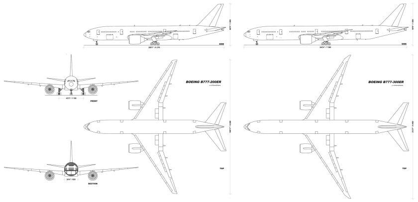 Боинг 777 300 er чертеж