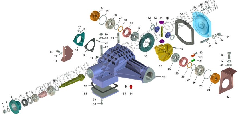 Схема редуктора переднего моста Нива 2121