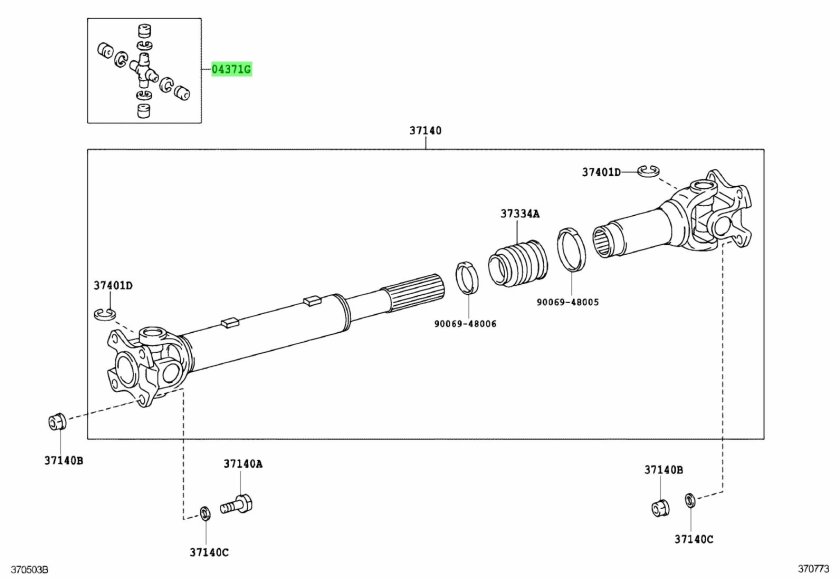 Тойота Хайлюкс карданный вал