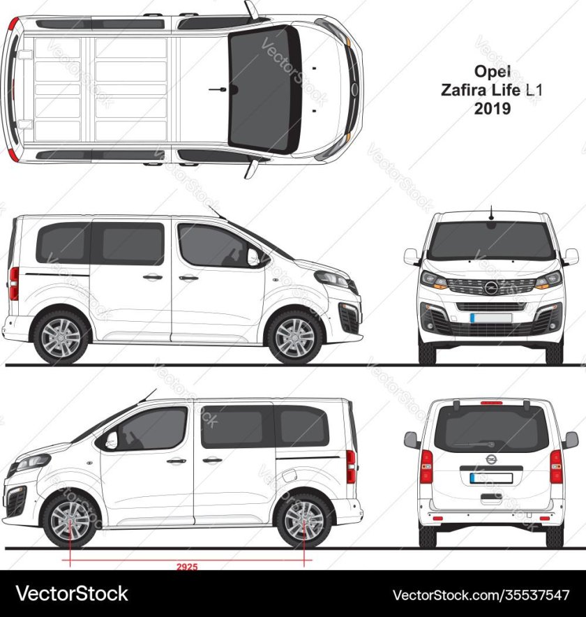 Опель Зафира лайф габариты