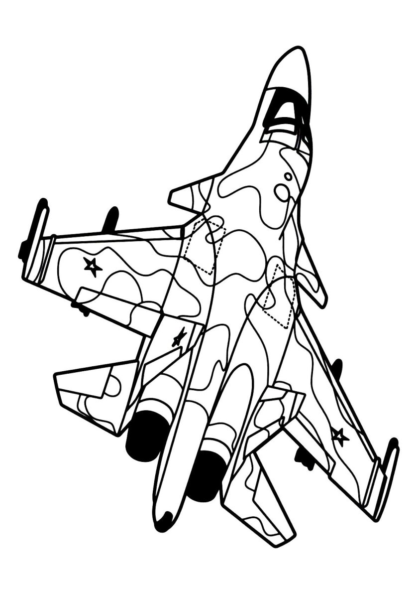 Раскраска самолет истребитель Су-24