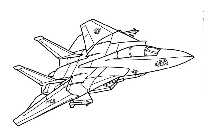 Самолет истребитель раскраска