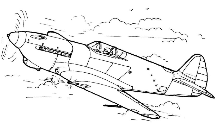 Раскраска ил 2 Штурмовик
