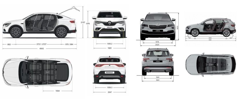 Габариты Шкода Карок 2022