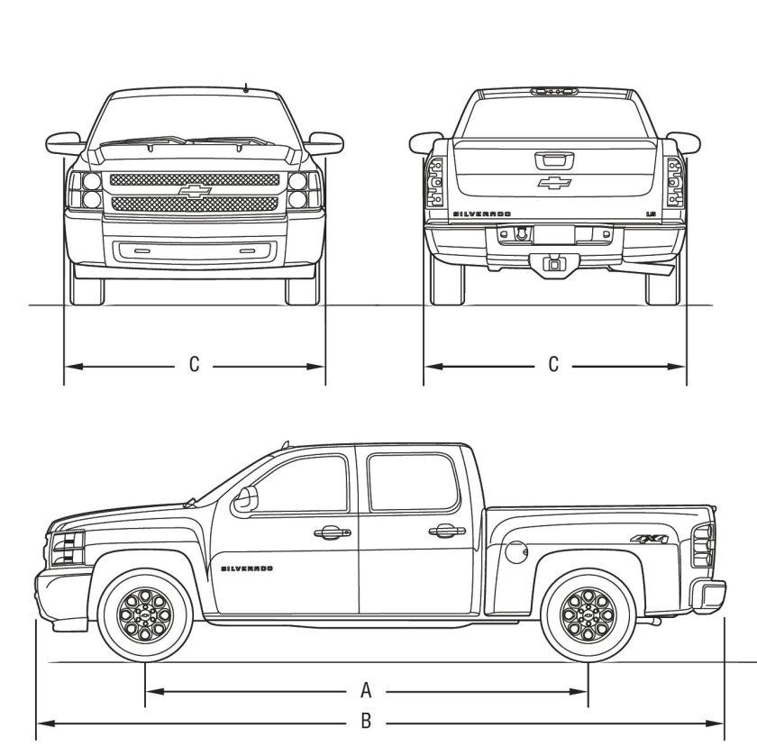 Чертёж Chevrolet Silverado 1500