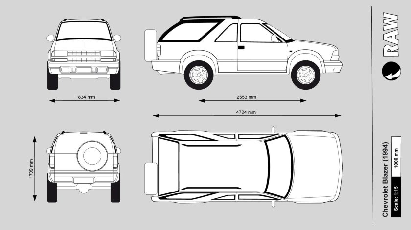Габариты Шевроле блейзер 1997
