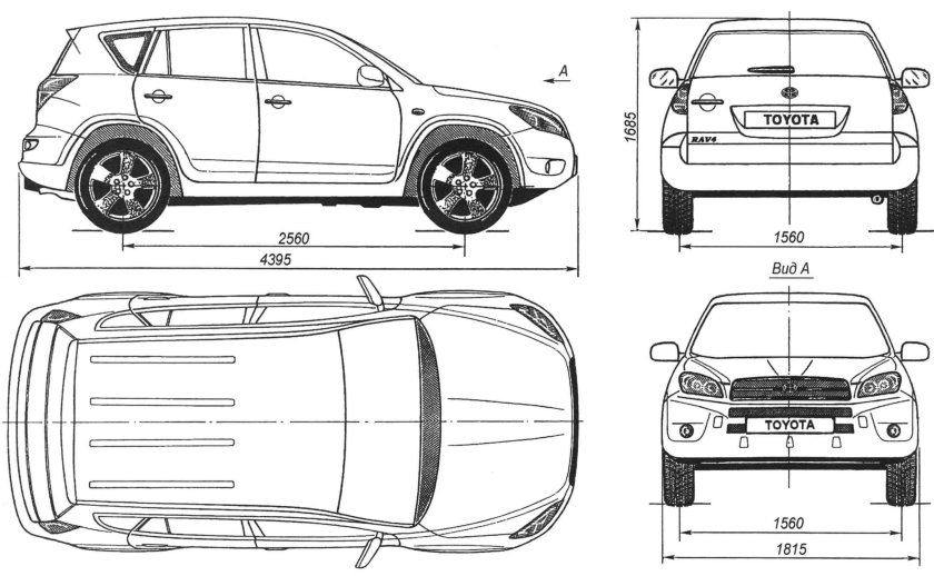 Габариты Тойота рав 4 2008