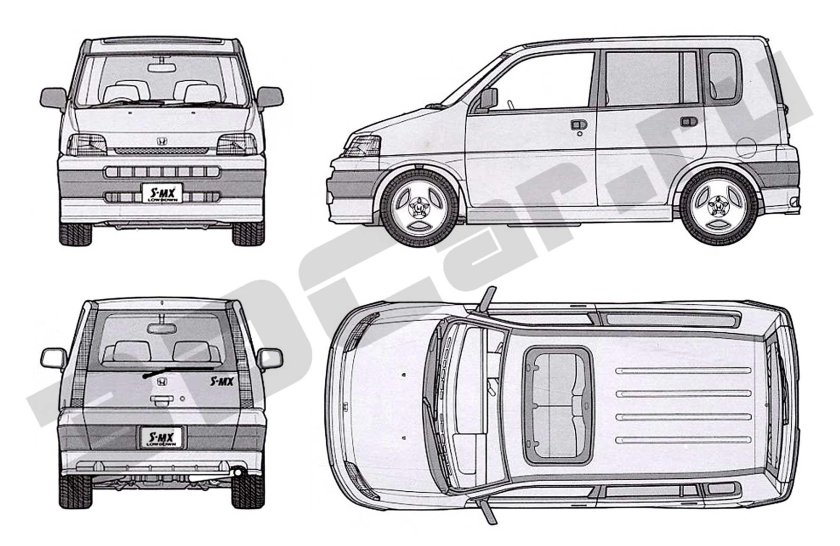 Honda s-MX Габаритные