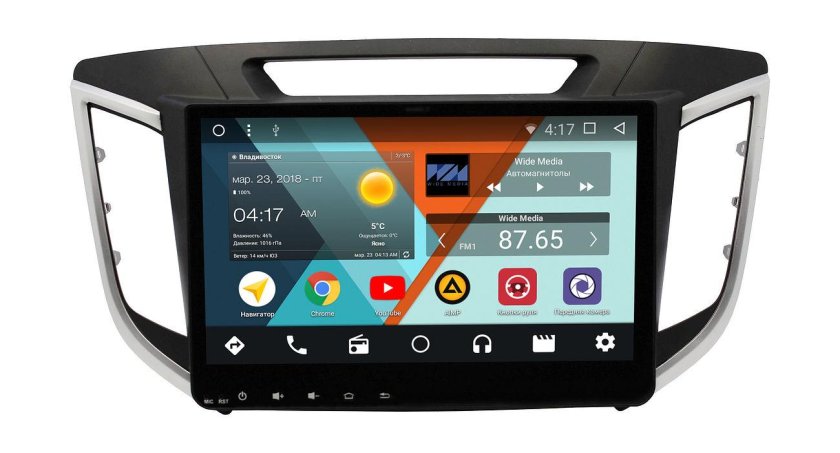 Автомагнитола wide Media mt1028mf-1/16 Hyundai Creta 2016+