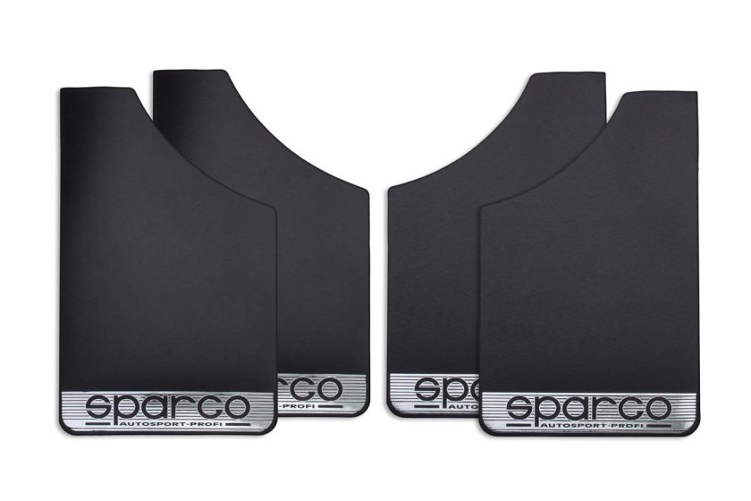 Брызговик универсальный Sparco 22*37 4шт черный полоса малый