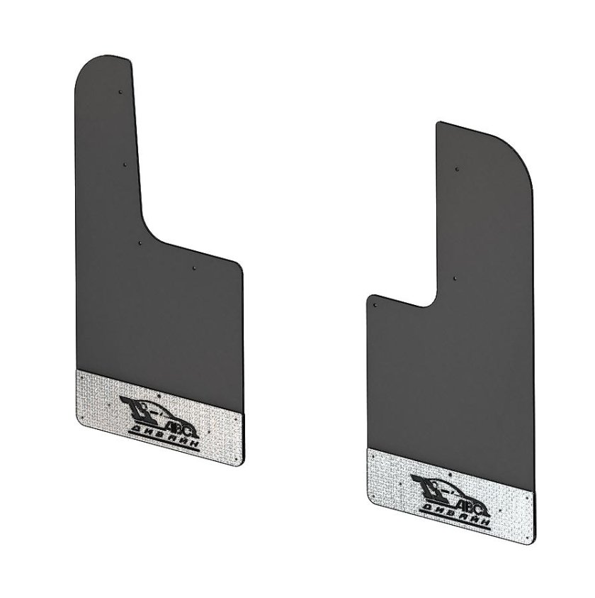 Брызговики универсальные большие (черные) 2шт, с крепежом AVS br-001