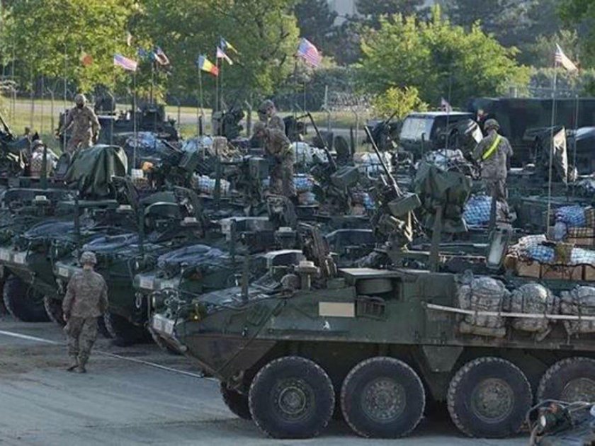 Колонна техники НАТО В Молдове