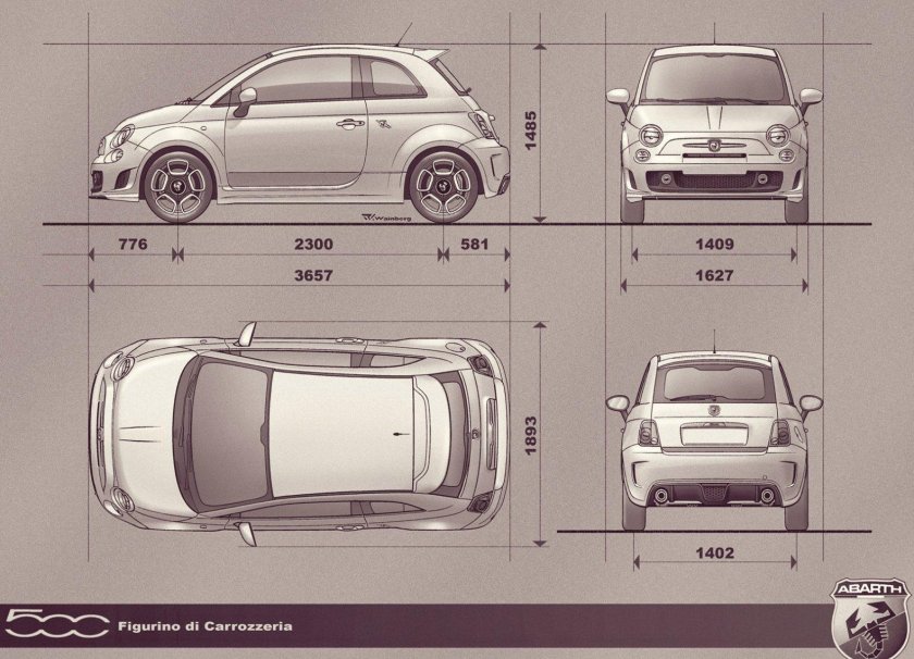 Fiat 500 чертеж