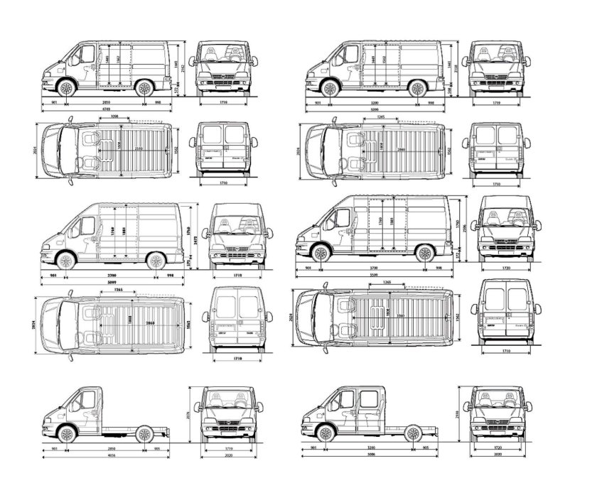 Форд Транзит 2005 габариты кузова